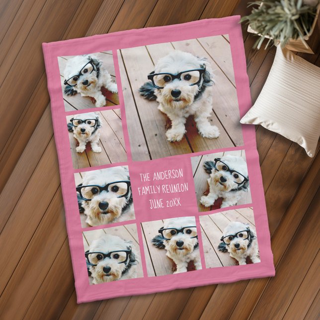 Couverture Polaire Créer un collage photo personnalisé 8 PEUT CHOISIR (Personalized fleece blanket with photos and text)