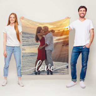 Couverture Polaire Créez Votre Photo Romantique d'Amour 