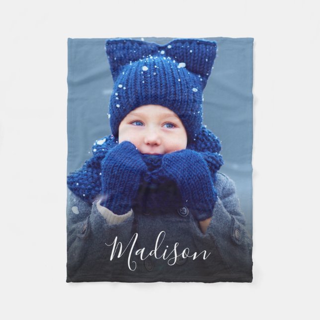 Couverture Polaire Créez votre propre monogramme photo de famille (Devant)