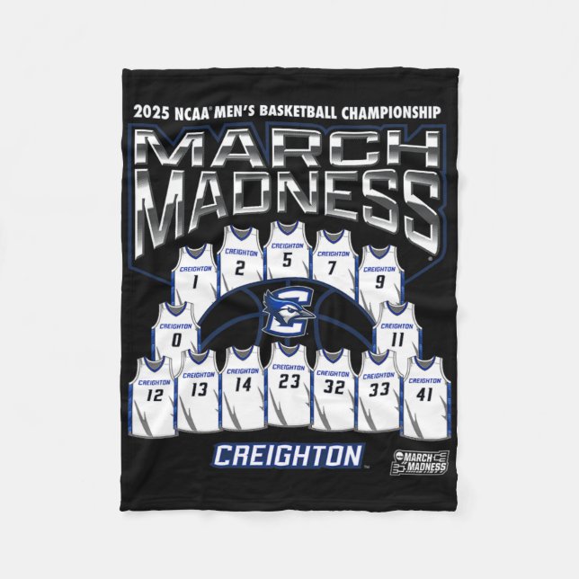 Couverture Polaire Creighton March Madness 2025 Men's Sketll Nil  (Devant)