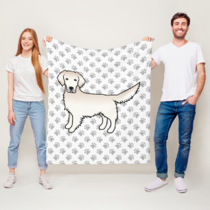 Couverture Polaire Crème anglaise Golden Retriever Cartoon Chien & Pw