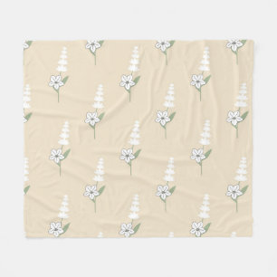 Couverture Polaire Crème blanche Tropical Floral Botanique Été