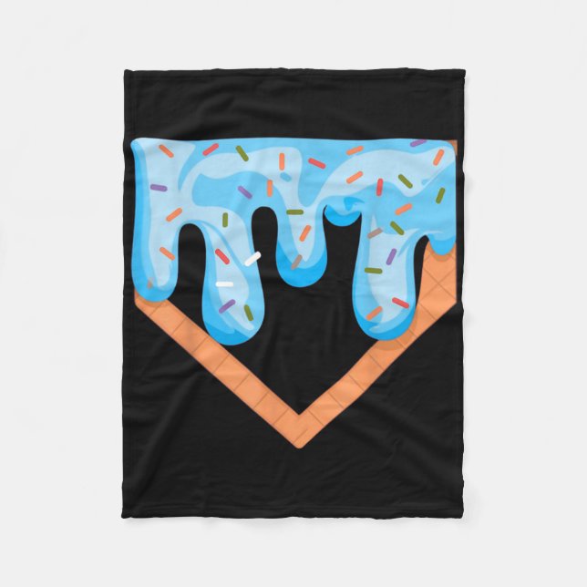 Couverture Polaire Crème de baseball Cream Dripping Baseball Home Pla (Devant)