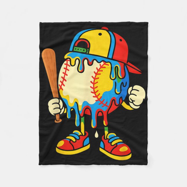Couverture Polaire Crème glacée baseball Drip Jeunesse Retour à l'éco (Devant)