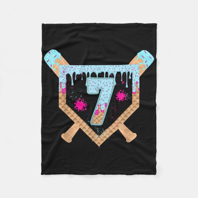 Couverture Polaire Crème glacée Baseball Drip qui dégouline 7 ans 7e  (Devant)