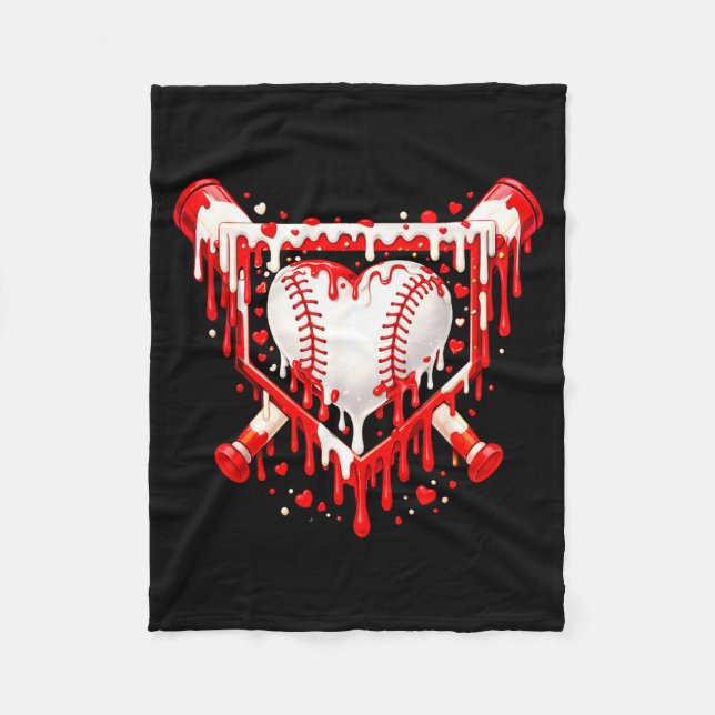 Couverture Polaire Crème Glacée Funny Heart Baseball Drip Saint-Valen (Devant)