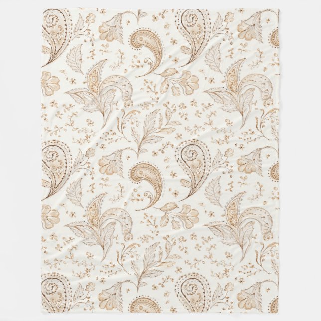 Couverture Polaire Crème Marron Bohème Bohémien (Devant)