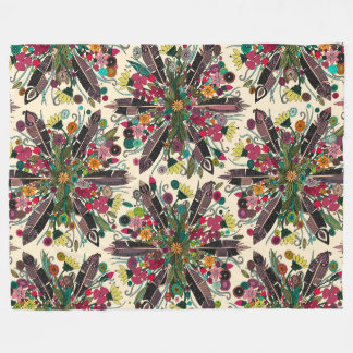 Couverture Polaire crème posy bohème