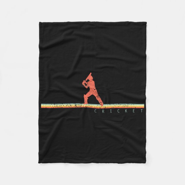 Couverture Polaire Cricket Player Coach Gift Sports Retro  (Devant)