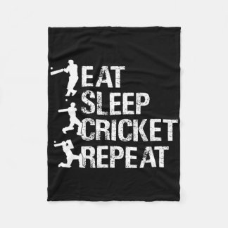 Couverture Polaire Cricket Player - Eat Sleep Cricket Repeat - Cricke