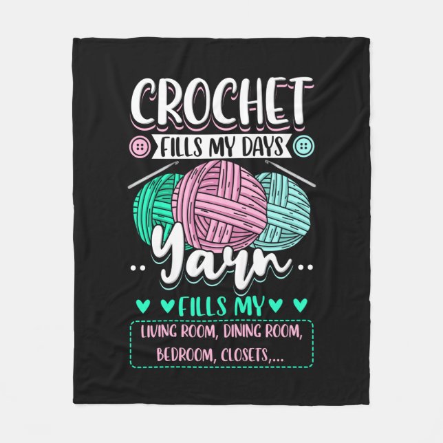 Couverture Polaire Crochet - Crochet remplit mes jours (Devant)