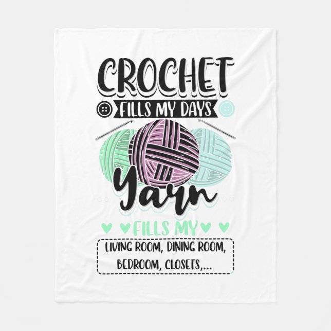 Couverture Polaire Crochet - Le Crochet Remplit Mes Journées (Devant)
