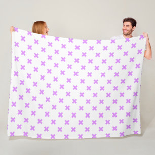 Couverture Polaire Crochets Lilac sur blanc