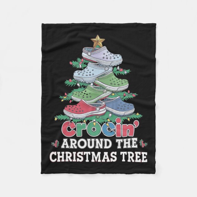 Couverture Polaire Crockin' Autour De L'Arbre De Noël Croquant Autour (Devant)