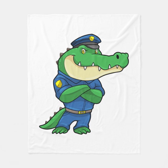 Couverture Polaire Crocodile en tant qu'officier de police en uniform (Devant)