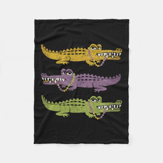 Couverture Polaire Crocodiles Aligators Mardi Gras Louisiane Hommes F (Devant)
