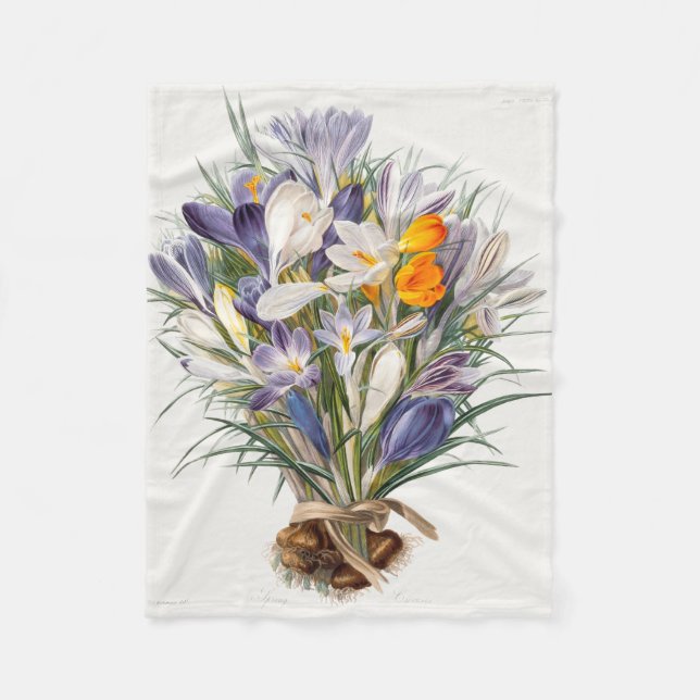 Couverture Polaire Crocus Spring Flower Botanique Floral Art (Devant)