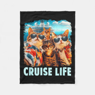 Couverture Polaire Croisière Amusante Chat Selfie Copains Bateau Vaca