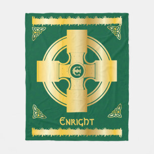 Couverture Polaire Croix celtique et lettre de noeud E Monogramme et