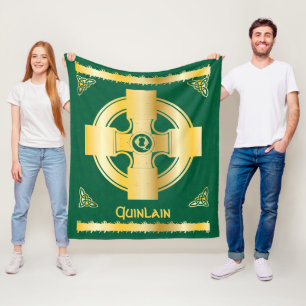 Couverture Polaire Croix celtique et lettre de noeud Q Monogramme et 