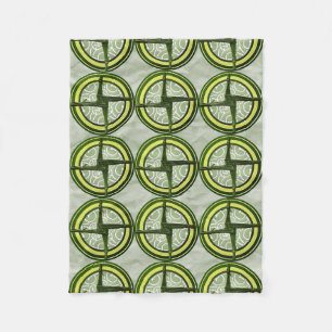 Couverture Polaire Croix de Brigid verte sur vert