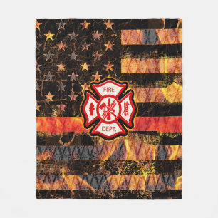 Couverture Polaire Croix et flammes des pompiers