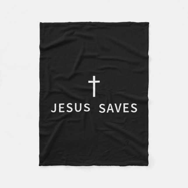 Couverture Polaire Croix minimale chrétienne Jésus sauve Mode Religie (Devant)