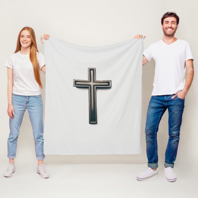 Couverture Polaire Croix religieuse (En situation)