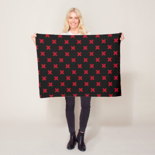 Couverture Polaire Croix rouge coutures sur noir