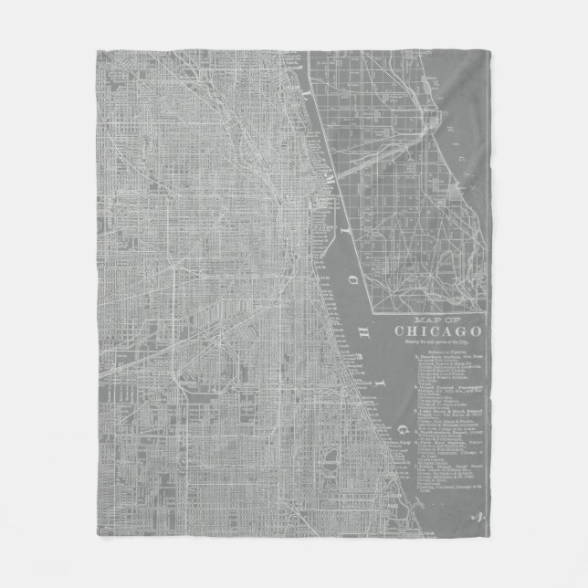 Couverture Polaire Croquis de Chicago City Map (Devant)
