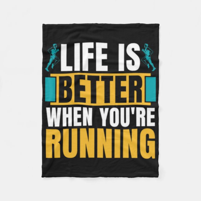Couverture Polaire Cross Country Running Life Is Better When Athletic (Devant)