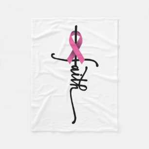 Couverture Polaire Cross Warrior Survivor Pink Ribbon Cancer du sein