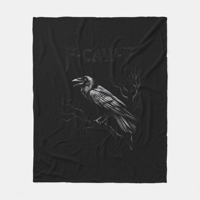 Couverture Polaire Crow, F-Caw-F Bird Retro Classic (Devant)