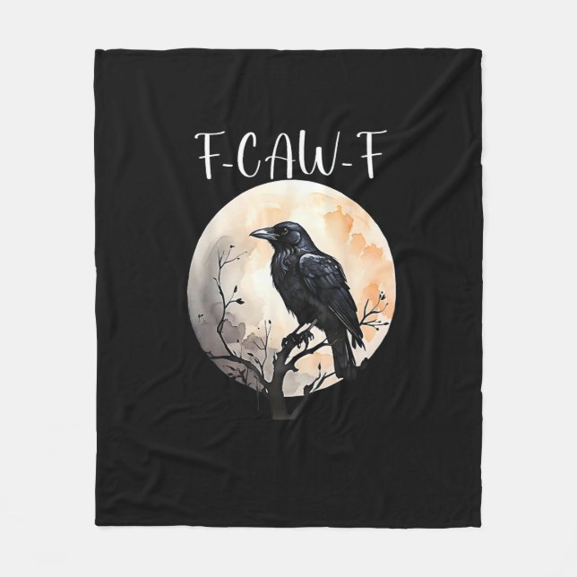 Couverture Polaire Crow F-Caw-F Funny Bird Aesthetic Casual (Devant)