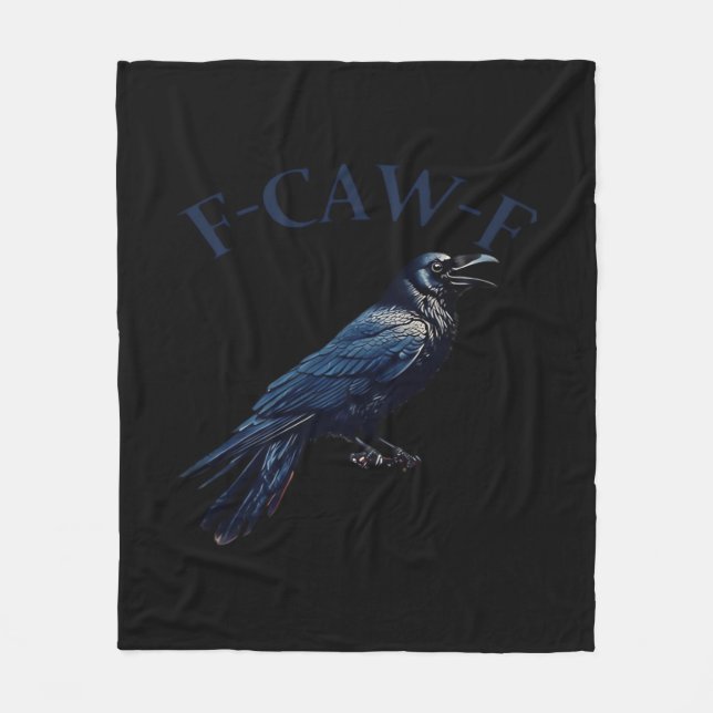 Couverture Polaire Crow, F-Caw-F Funny Bird Creative Casual (Devant)