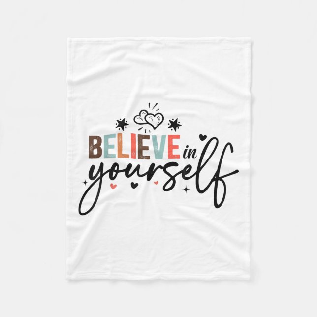 Couverture Polaire Croyez en vous-même Message positif Motivation Fem (Devant)