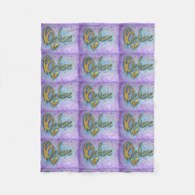 Couverture Polaire Croyez Heart Word Art Soft Fleece Chemo Blanket (Devant)