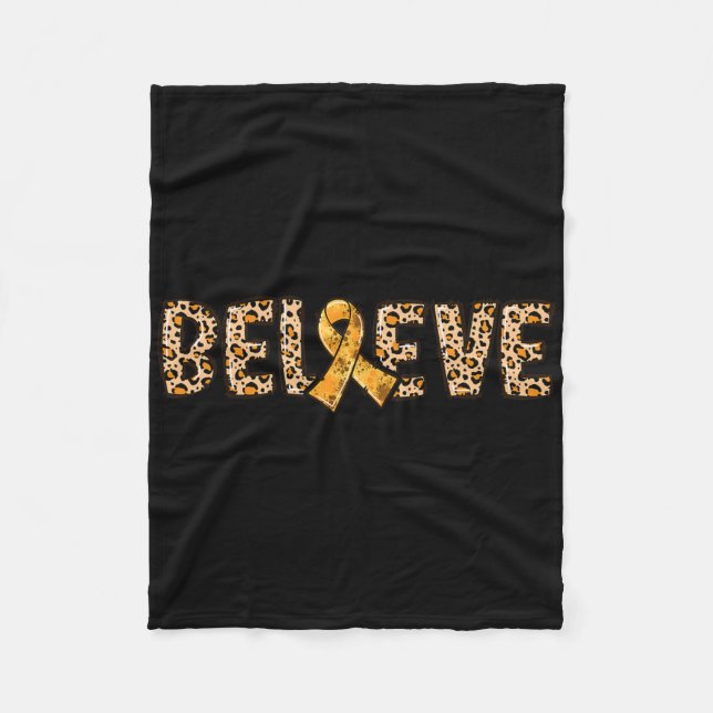 Couverture Polaire Crps Empreinte de léopard Orange Ribbon Support Cr (Devant)