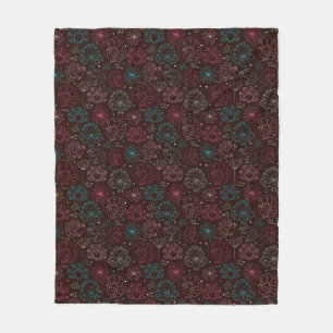 Couverture Polaire cru de papier peint de l'Inde de fleur de paon