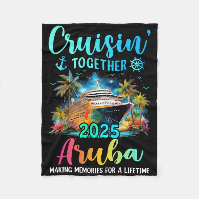 Couverture Polaire Cruisin' Together Aru 2025 Family Cruise Vacation  (Devant)