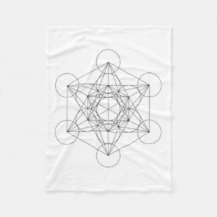 Couverture Polaire Cube de Metatron noir et blanc