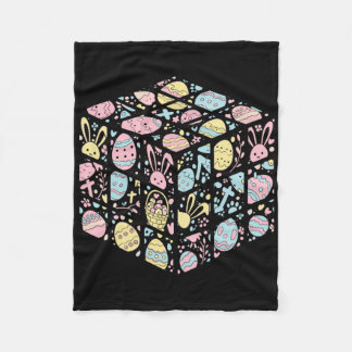 Couverture Polaire Cube de Vitesse Lapin Œuf de Pâques Jour de Pâques