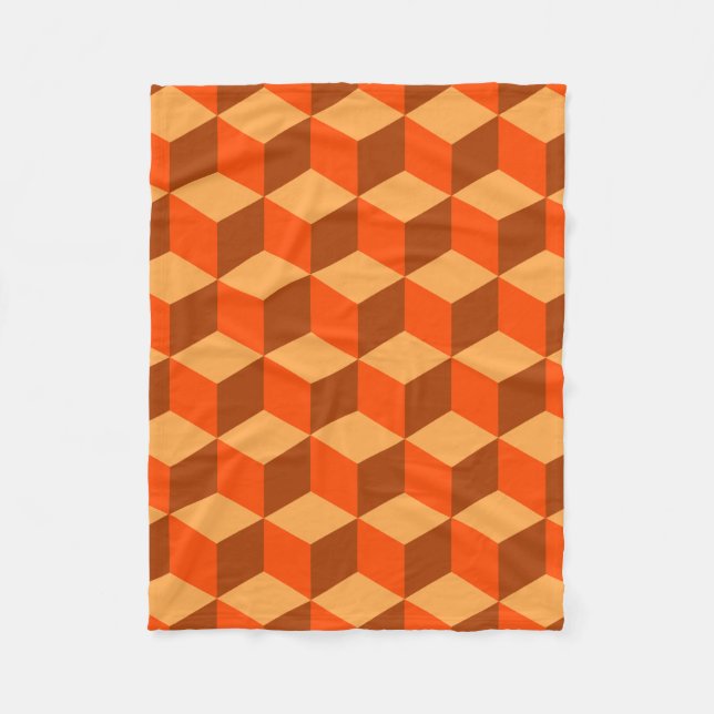 Couverture Polaire Cubes orange (Devant)