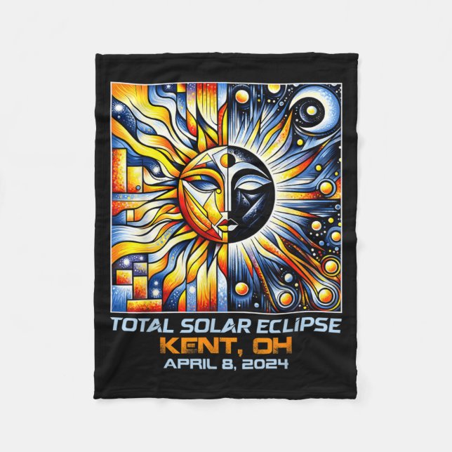 Couverture Polaire Cubisme Éclipse Solaire Totale Kent Ohio (Devant)
