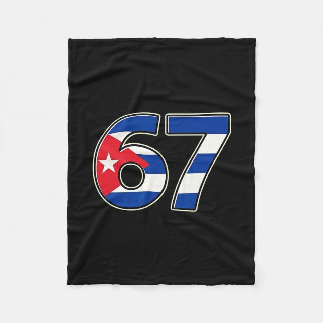 Couverture Polaire Cuby Flag Number 67 Birthday Year  (Devant)
