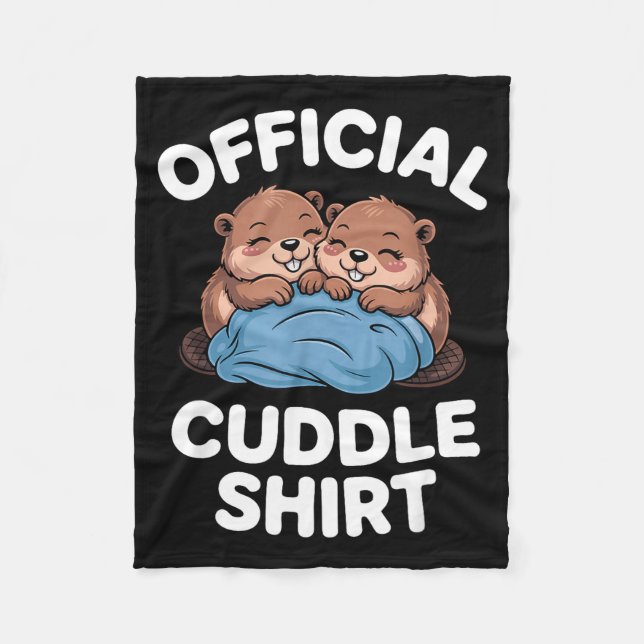 Couverture Polaire Cuddle Shirt Cute Beavers Snuggling  (Devant)