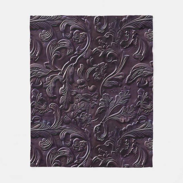 Couverture Polaire Cuir à outils pour aubergine vintage (Devant)
