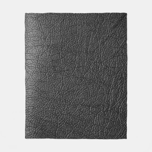 Couverture Polaire Cuir noir : texture de closeup transparente. (Devant)