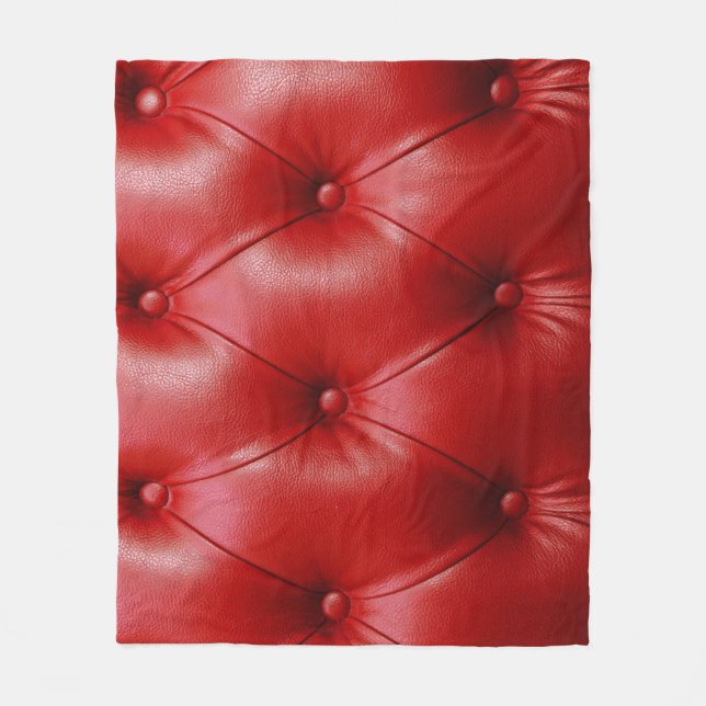 Couverture Polaire Cuir rouge : Motif d'élévation. (Devant)