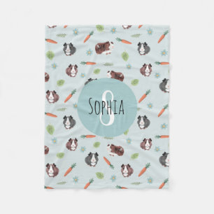 Couverture Polaire Cuisine et Whimsical Blue Guinée Pig Motif Enfant